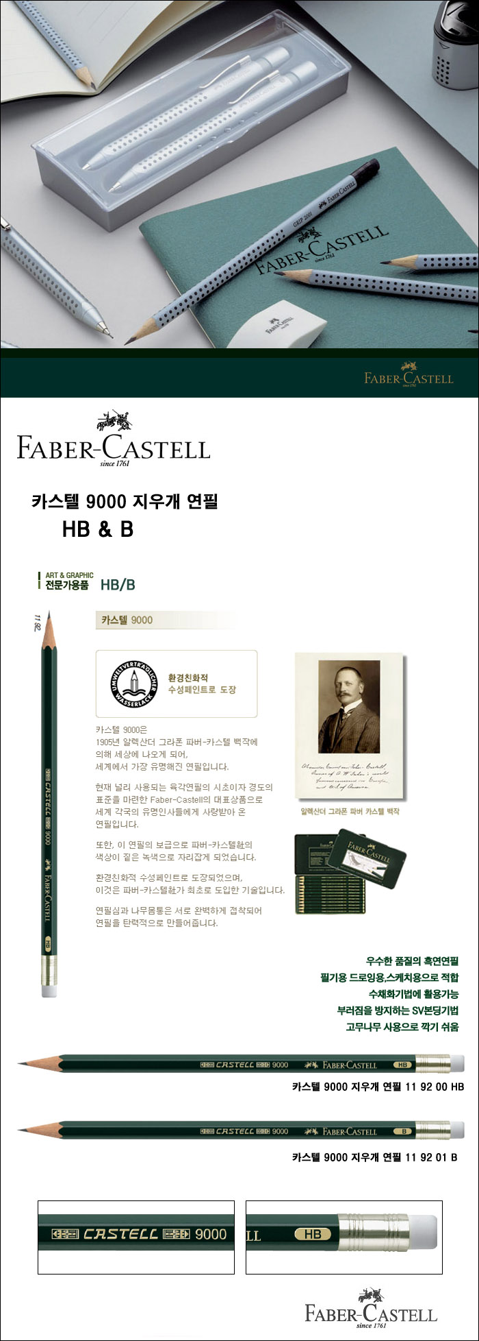 Faber-Castell 9000 Eraser Pencils